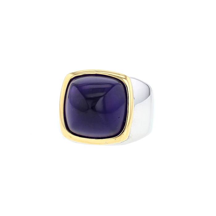 Fred Pain de Sucre large model ring in white gold,  yellow gold and amethyst - 00pp