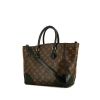 Bolso de mano Louis Vuitton Phenix en lona Monogram marrón y cuero negro - 00pp thumbnail