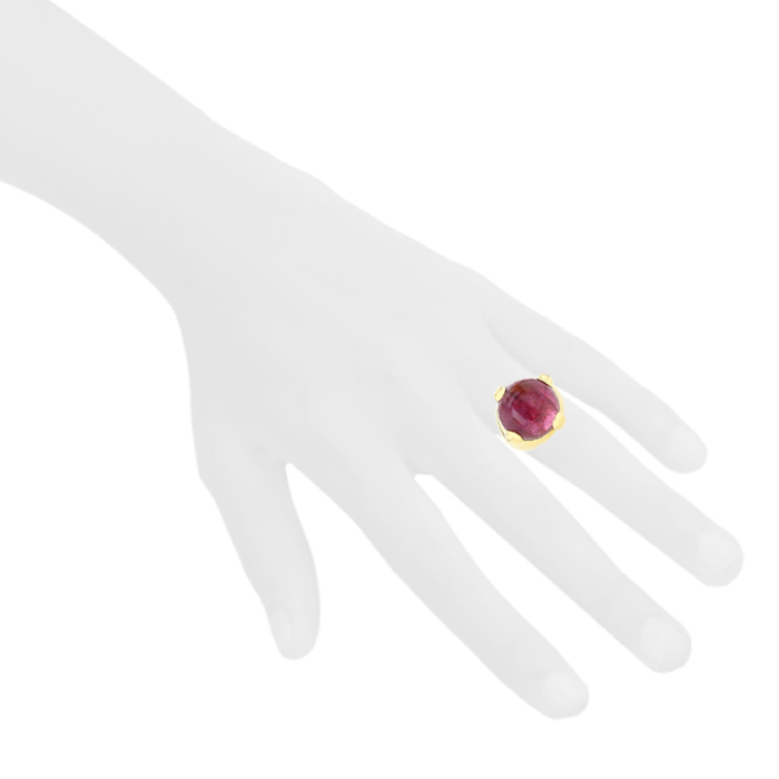 Pomellato Griffe ring in yellow gold and tourmaline - Detail D1