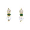 Boucheron earrings for non pierced ears in yellow gold,  rock crystal and chrysoprase - 00pp thumbnail