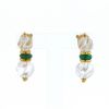 Paire de clips d'oreilles Boucheron en or jaune,  cristal de roche et chrysoprase - 360 thumbnail