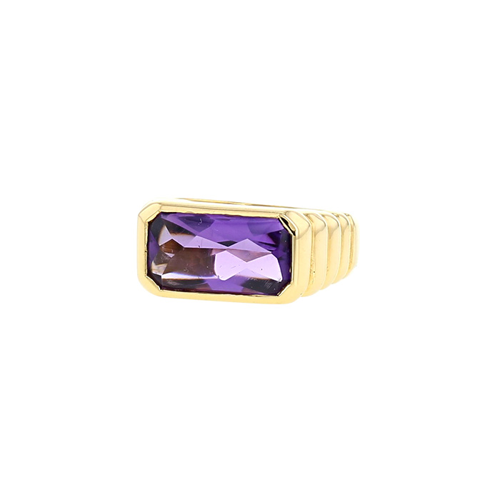 Repossi signet ring in yellow gold and amethyst - 00pp