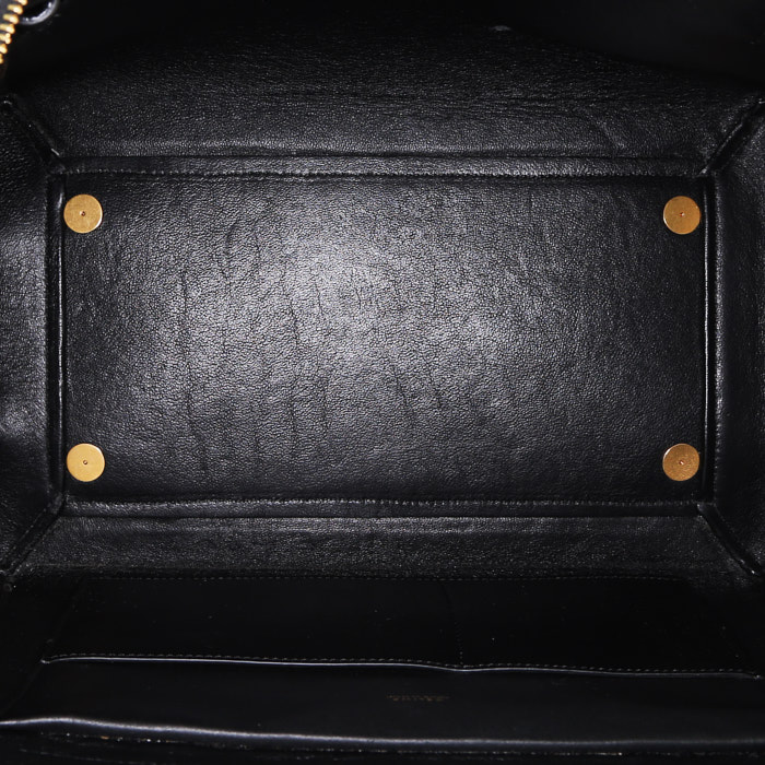 Sac à main Celine  Belt grand modèle  en cuir noir et tweed - Detail D2