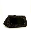 Bolso de mano Celine  Belt modelo grande  en cuero negro y tweed - Detail D4 thumbnail