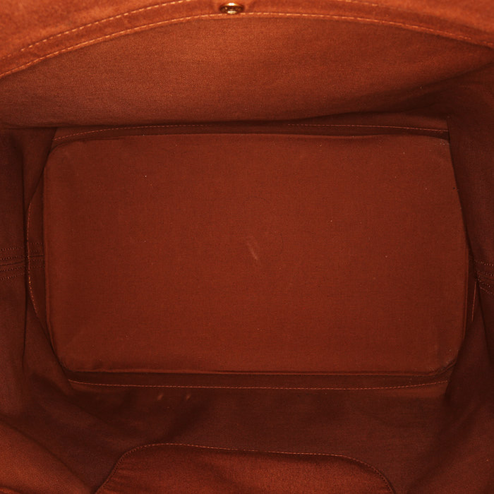 Bolsa de viaje Louis Vuitton Cruiser 45 en lona a cuadros revestida ébano y cuero natural - Detail D2