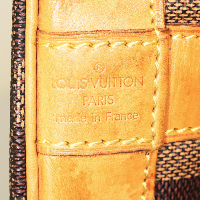 Bolsa de viaje Louis Vuitton Cruiser 45 en lona a cuadros revestida ébano y cuero natural - Detail D3