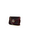Bolso de mano Gucci GG Marmont en cuero acolchado negro y cuero rojo - 00pp thumbnail