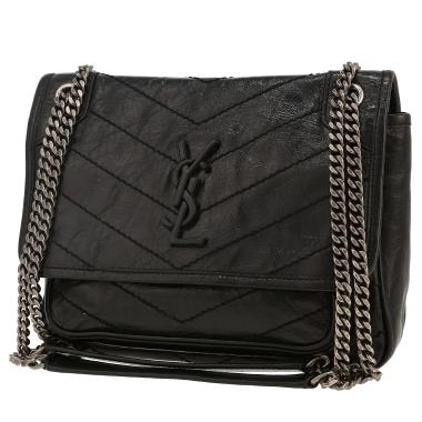 Sac bandoulière Saint Laurent  Niki en cuir matelassé chevrons noir