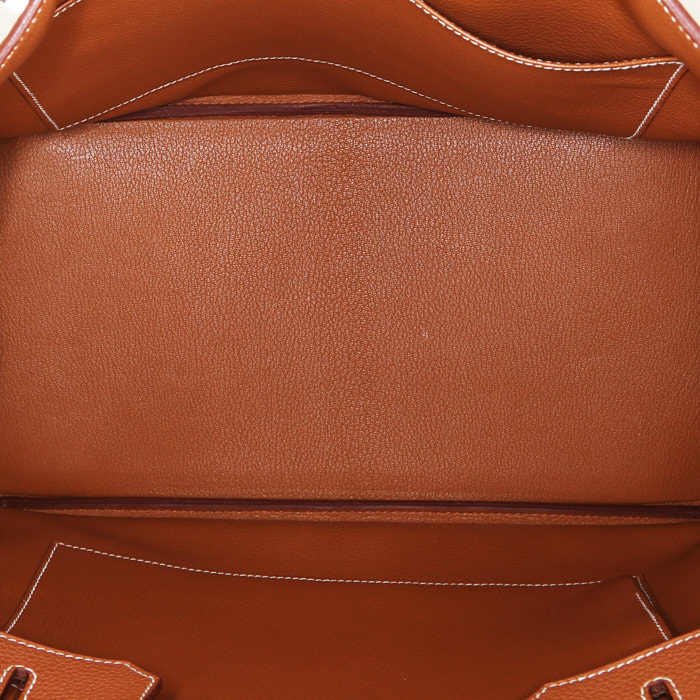 Hermes Birkin 35 cm handbag in gold togo leather - Detail D2