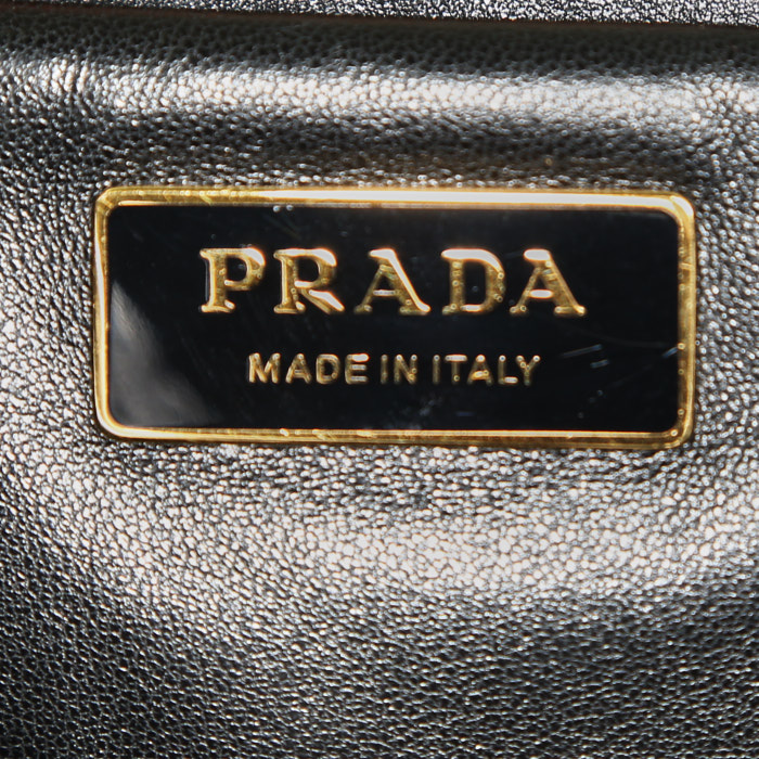 Sac cabas Prada en cuir matelassé noir - Detail D3