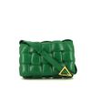 Bottega Veneta Padded shoulder bag in green braided leather - 360 thumbnail