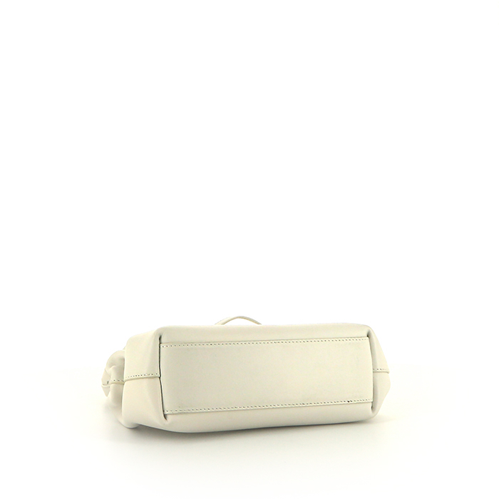 Bottega Veneta Point shoulder bag in white leather - Detail D5