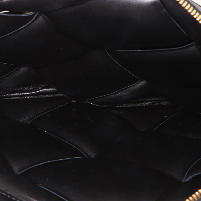 Pochette Bottega Veneta  in pelle intrecciata nera - Detail D2