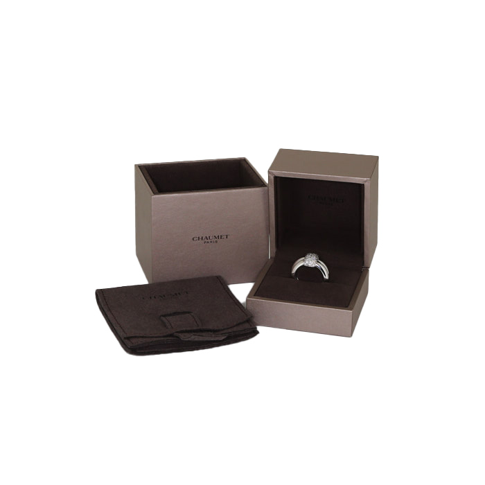 Chaumet Duo large model ring in white gold and diamonds - Detail D2