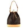 Shopping bag Louis Vuitton Noé modello grande  in tela monogram marrone e pelle naturale - 360 thumbnail