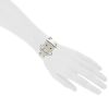 Hermès Boucle Sellier size XL cuff bracelet in silver - Detail D1 thumbnail