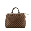 Louis Vuitton  Speedy 30 handbag  in ebene damier canvas  and brown leather - 360 thumbnail