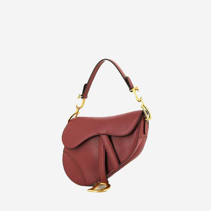 Dior  Saddle mini  handbag  in pink grained leather