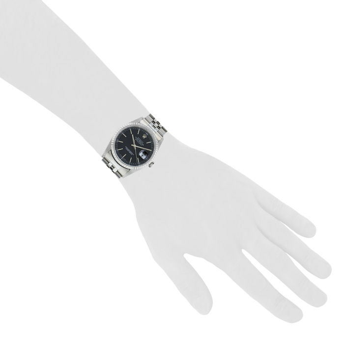Rolex Datejust watch in stainless steel Ref:  16220 Circa  2000 - Detail D1
