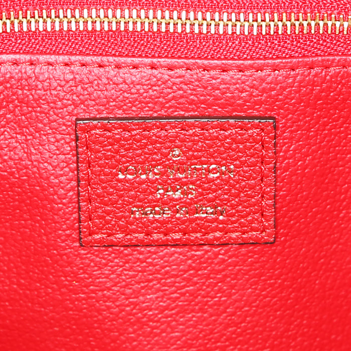 Pochette Louis Vuitton in tela monogram marrone e tela cerata rossa - Detail D3