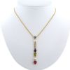 Articulated Bulgari Allegra necklace in yellow gold,  diamonds and colored stones - 360 thumbnail