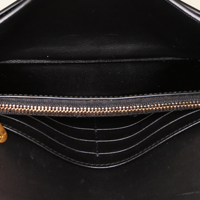 Pochette da sera Dior Pochette Saddle in pelle verniciata nera - Detail D3