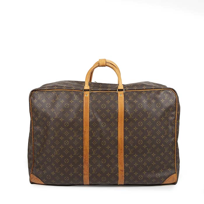 Valise Louis Vuitton  Sirius 65 en toile monogram marron et cuir naturel - Detail D2