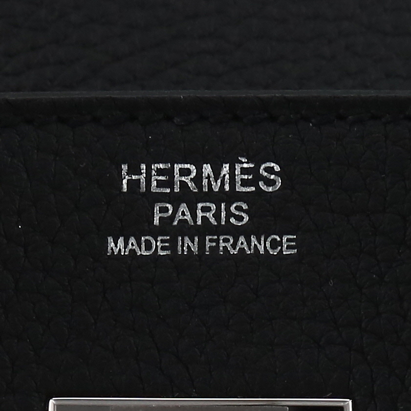 Borsa Hermes Birkin 30 cm in pelle togo nera - Detail D2