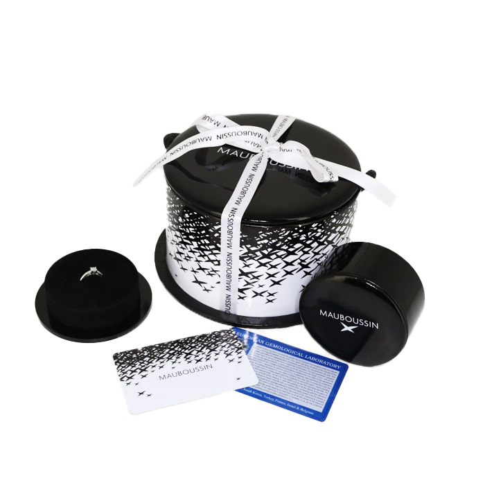 Sortija solitaria Mauboussin Tu es le sel de ma vie #3 en oro blanco y diamantes - Detail D2