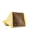 Bolso de mano Saint Laurent Downtown modelo pequeño en raffia natural y cuero marrón - Detail D4 thumbnail