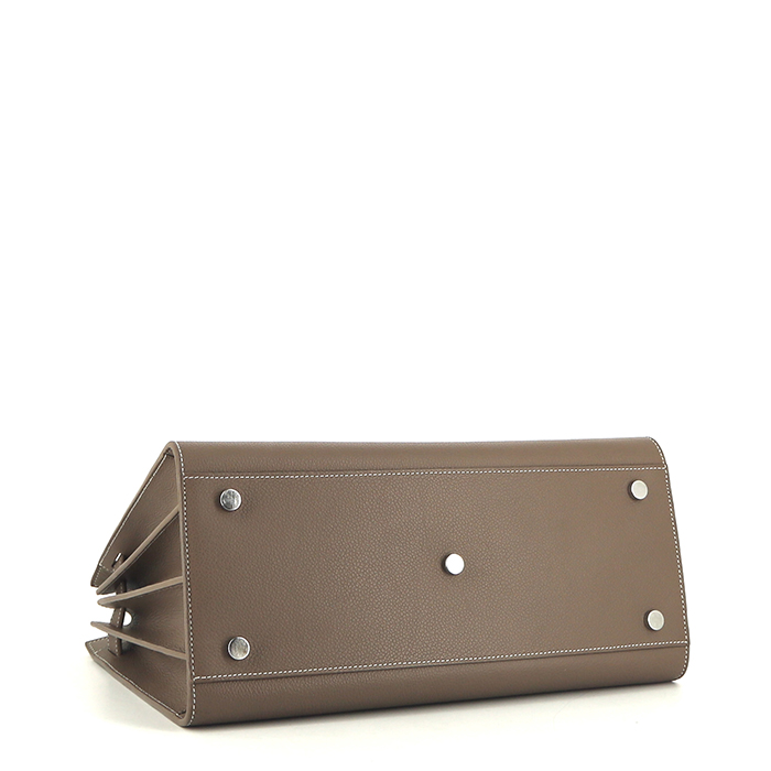 Sac à main Saint Laurent Sac de jour petit modèle en cuir taupe - Detail D5