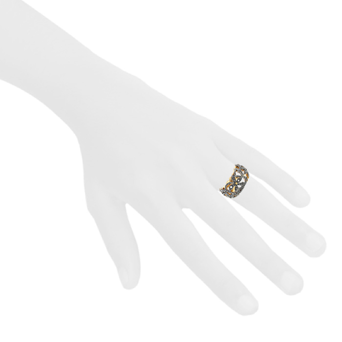 Pomellato Arabesques ring in pink gold and diamonds - Detail D1