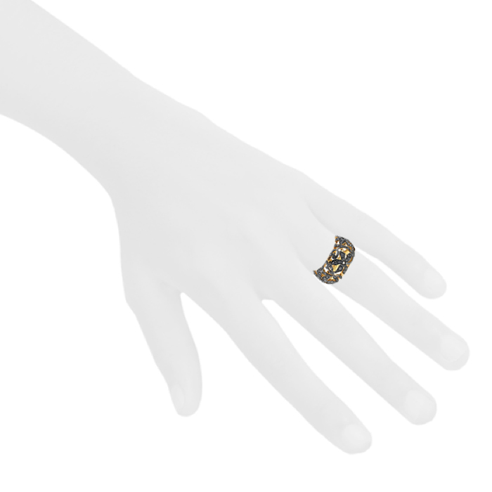 Pomellato Arabesques ring in pink gold and diamonds - Detail D1