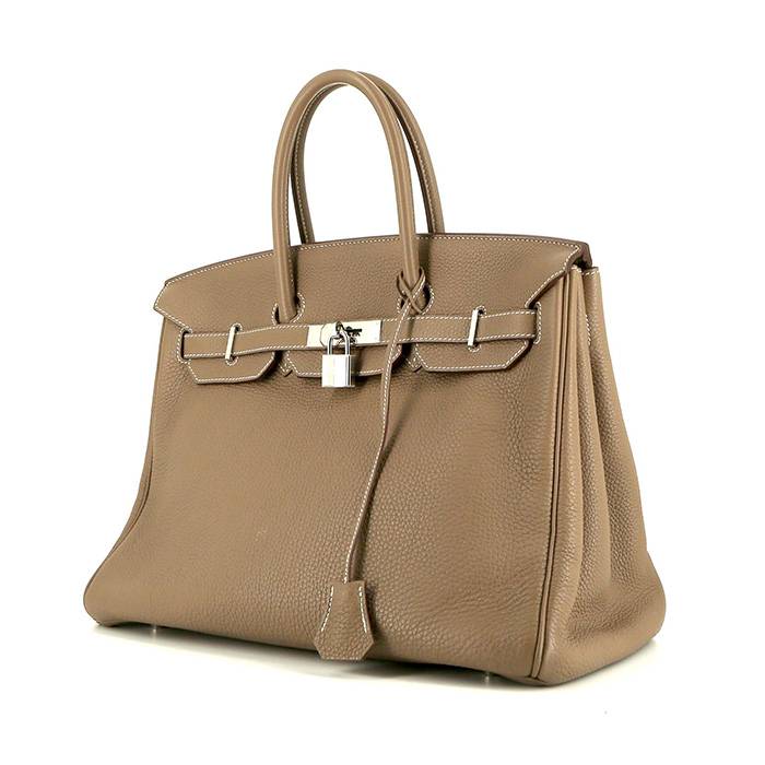 Hermes Birkin 35 cm handbag in etoupe togo leather - 00pp