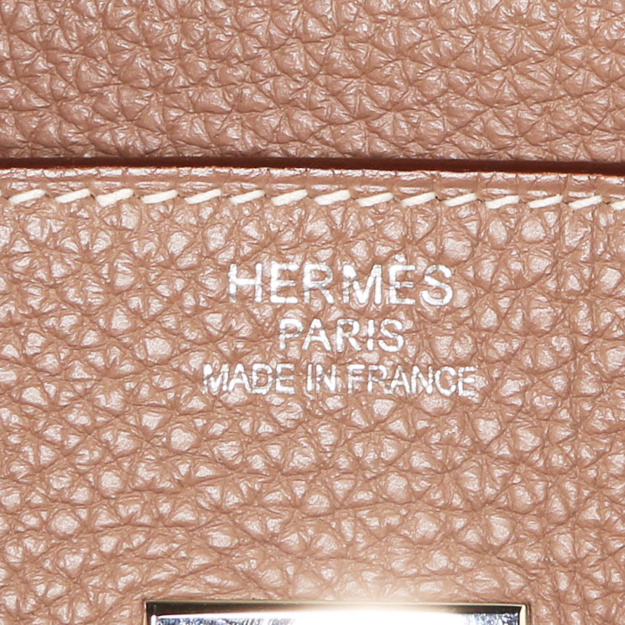 Sac à main Hermes Birkin 35 cm en cuir togo étoupe - Detail D3