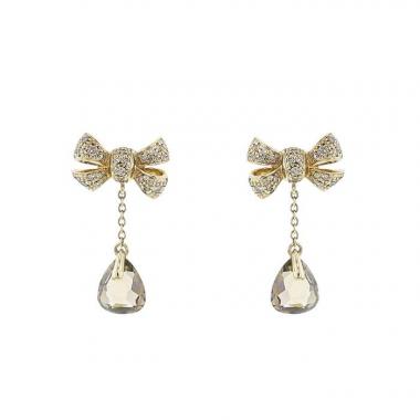Pendientes colgantes Pomellato Forever en oro amarillo,  cuarzo ahumado y diamantes