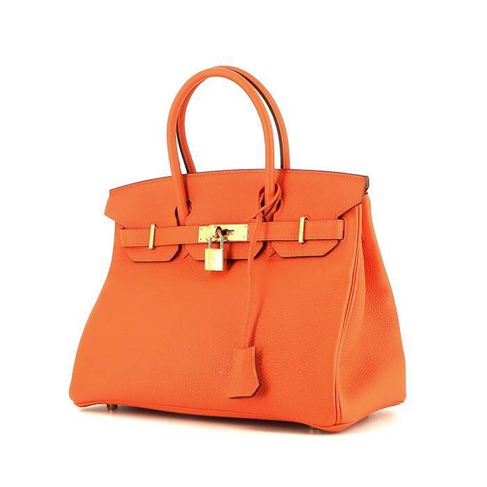 Hermès Hermes Orange Clemence Birkin 30 Leather Pony-style calfskin  ref.982256 - Joli Closet