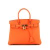 Hermes Birkin 30 cm handbag in orange Feu leather taurillon clémence - 360 thumbnail