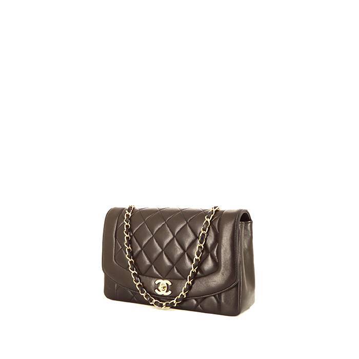 Chanel Vintage Diana shoulder bag in brown quilted leather
