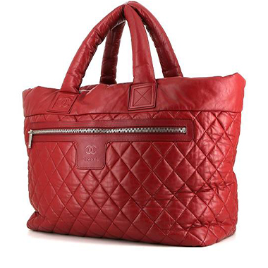 Chanel Burgundy Bubble Quilted Bowler Tote Shoulderbag