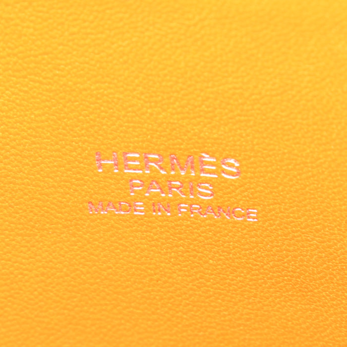 Bolso de mano Hermes Bolide en cuero taurillon clémence naranja - Detail D4