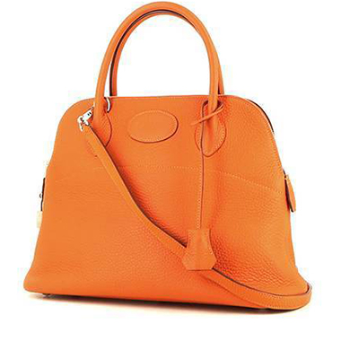 $4000 Hermes Classic Garden Party 36 Orange Calf Leather Tote Bag