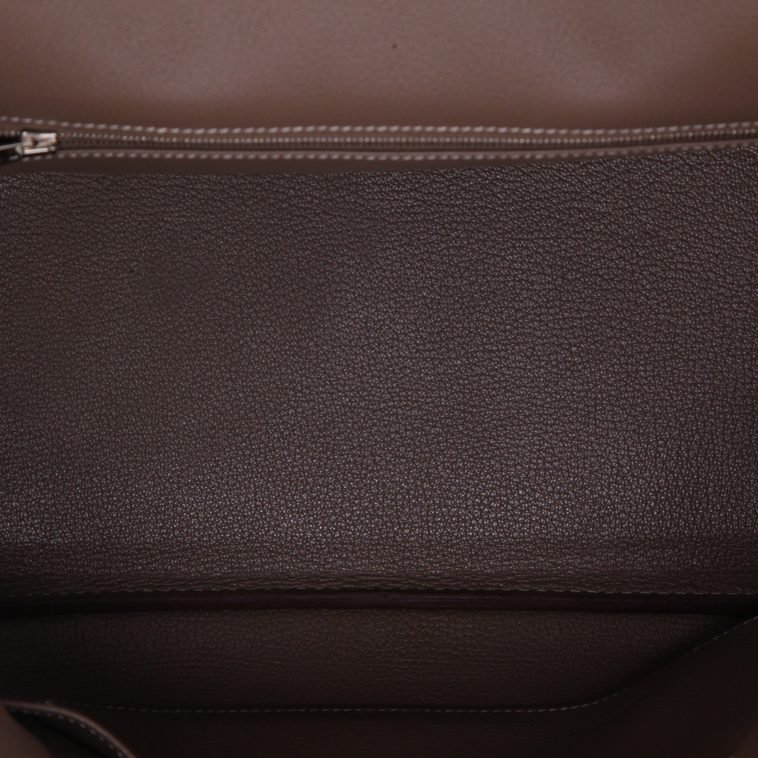 Bolso de mano Hermès  Birkin 35 cm en cuero taurillon clémence marrón etoupe - Detail D3