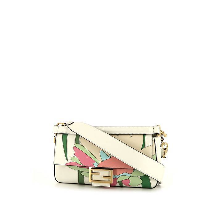 Fendi Baguette handbag in white leather - 00pp