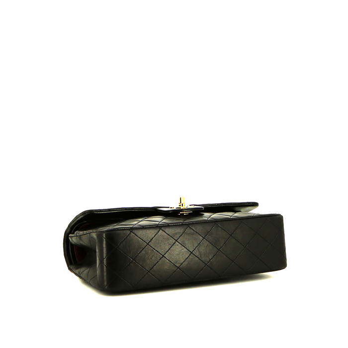 Chanel Timeless Classic handbag  in black quilted leather - Detail D5
