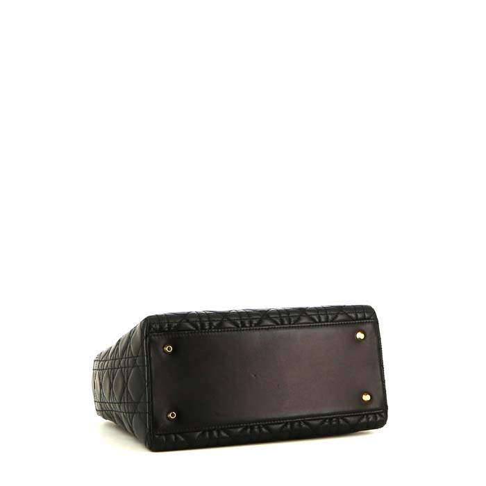 Borsa Dior Lady Dior in pelle cannage nera - Detail D4