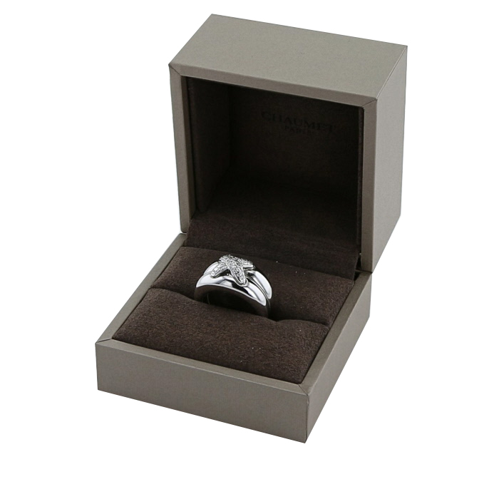 Bague Chaumet Lien en or blanc et diamants - Detail D2