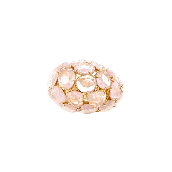 Pomellato Capri large model ring in pink gold and quartz - 00pp