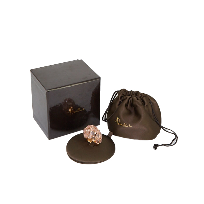 Bague Pomellato Capri grand modèle en or rose et quartz rose - Detail D2