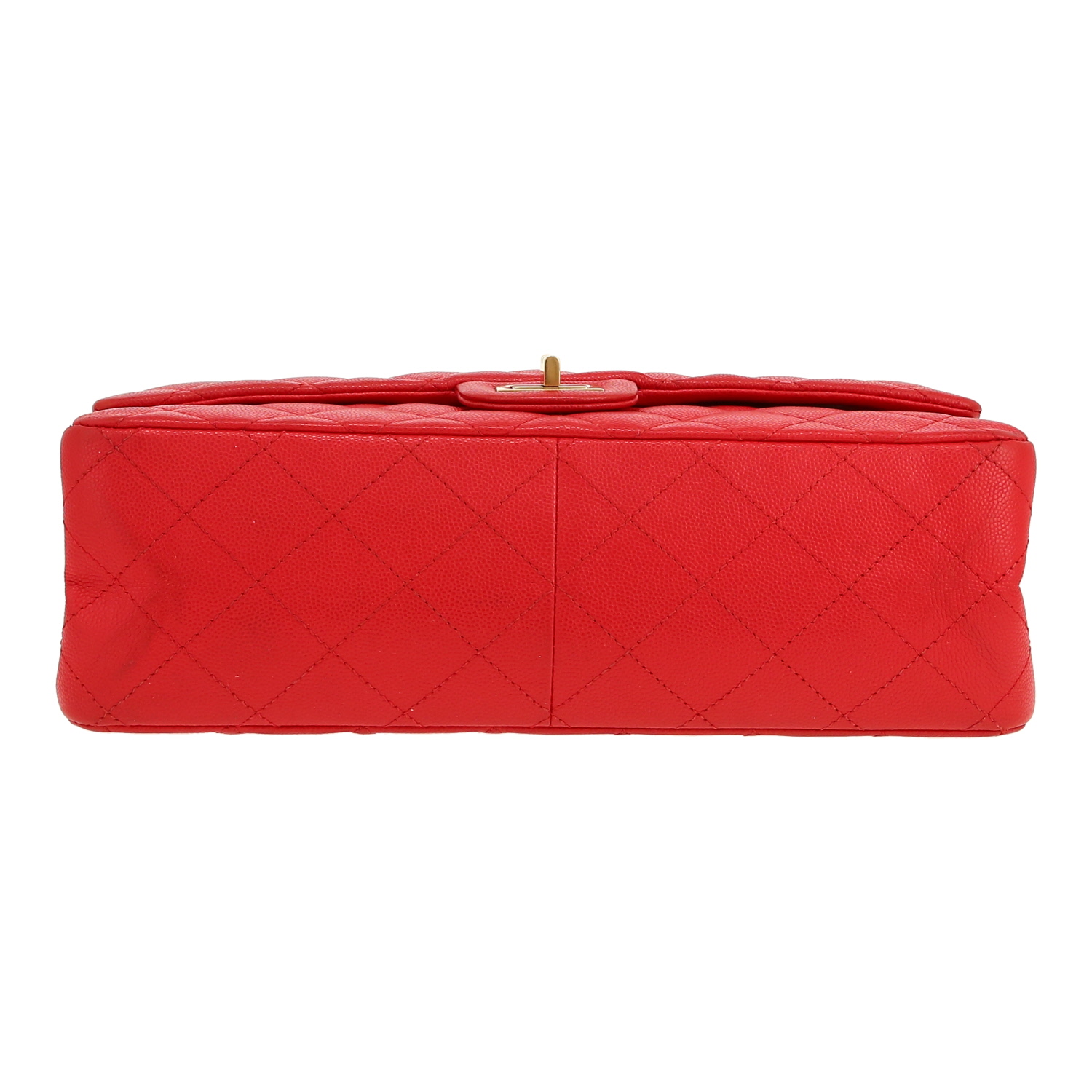 Sac à main Chanel 2.55 en cuir matelassé rouge - Detail D1